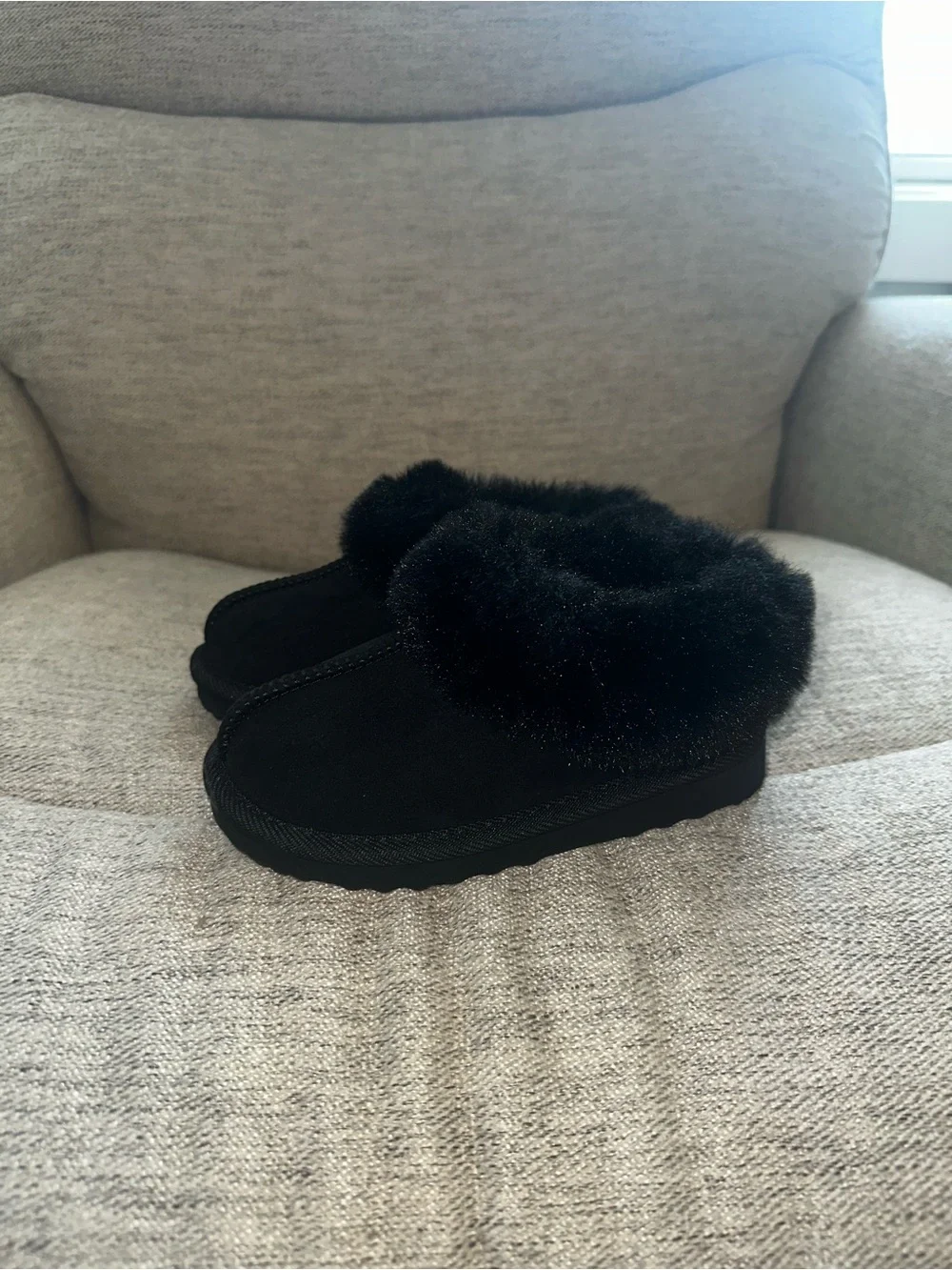 Target Black Kids Faux Fur Slip-On Slippers